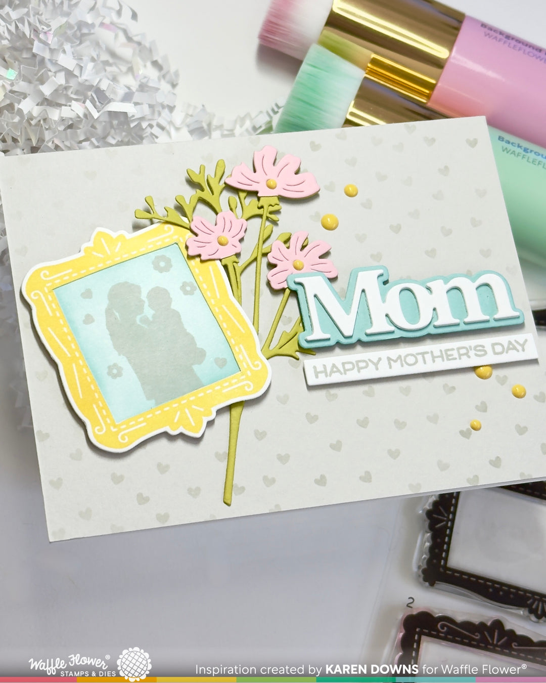 Waffle Flower - Postage Collage Mom Silhouettes Stamp Set