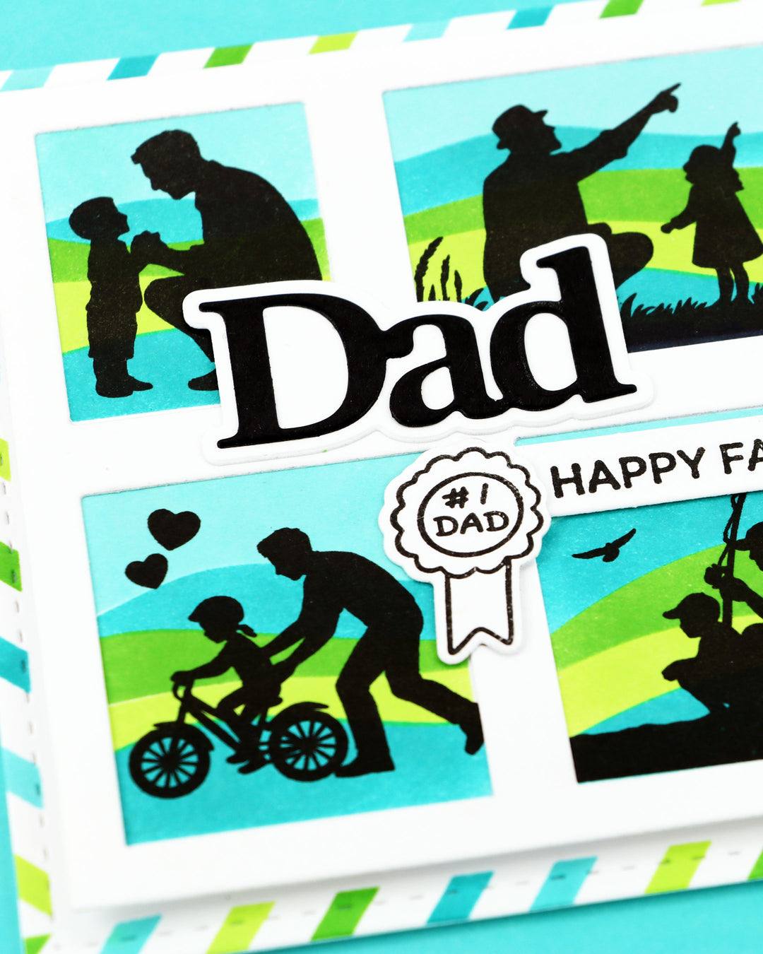 Waffle Flower - Postage Collage Dad Silhouettes Stamp Set