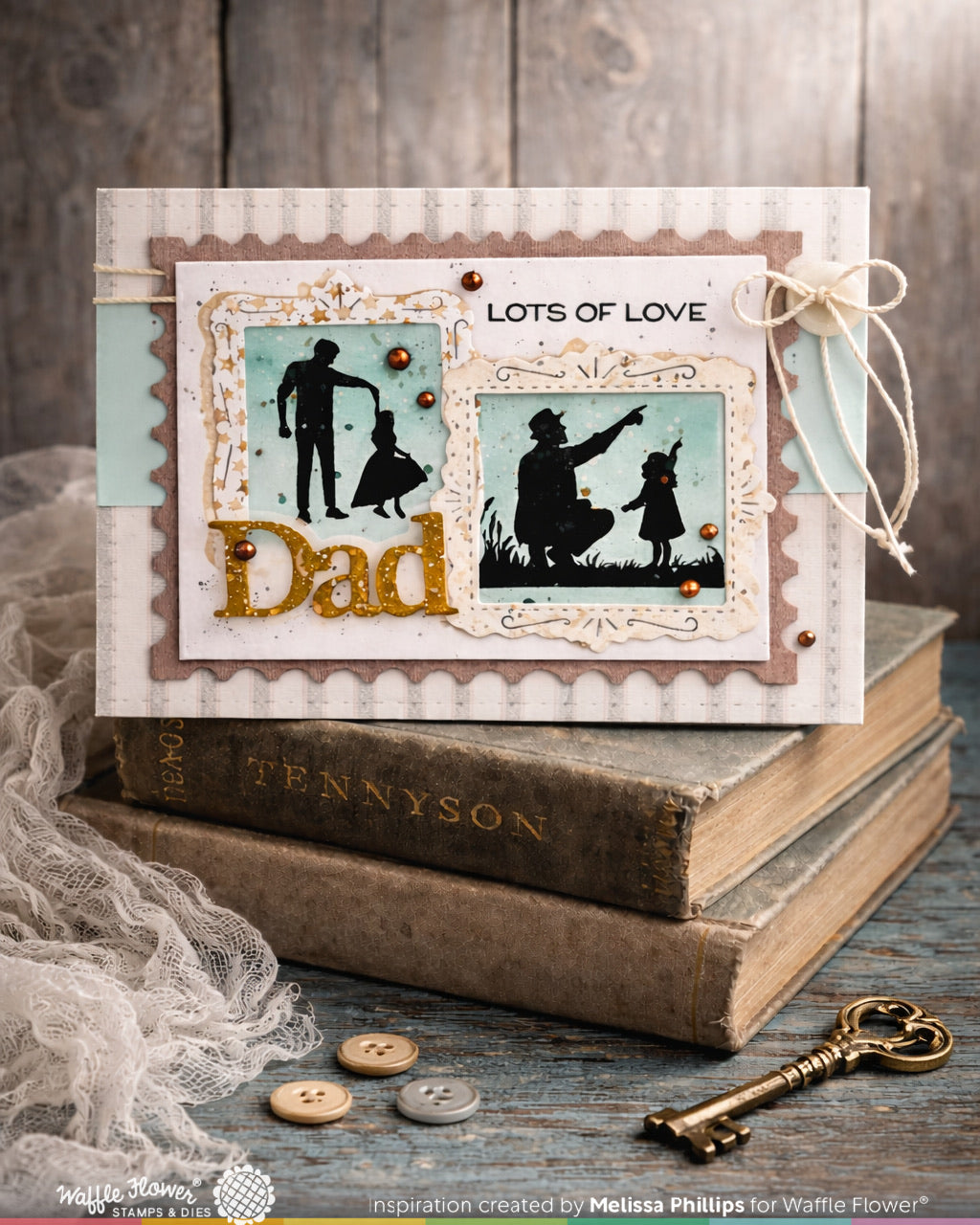 Waffle Flower - Postage Collage Dad Silhouettes Stamp Set
