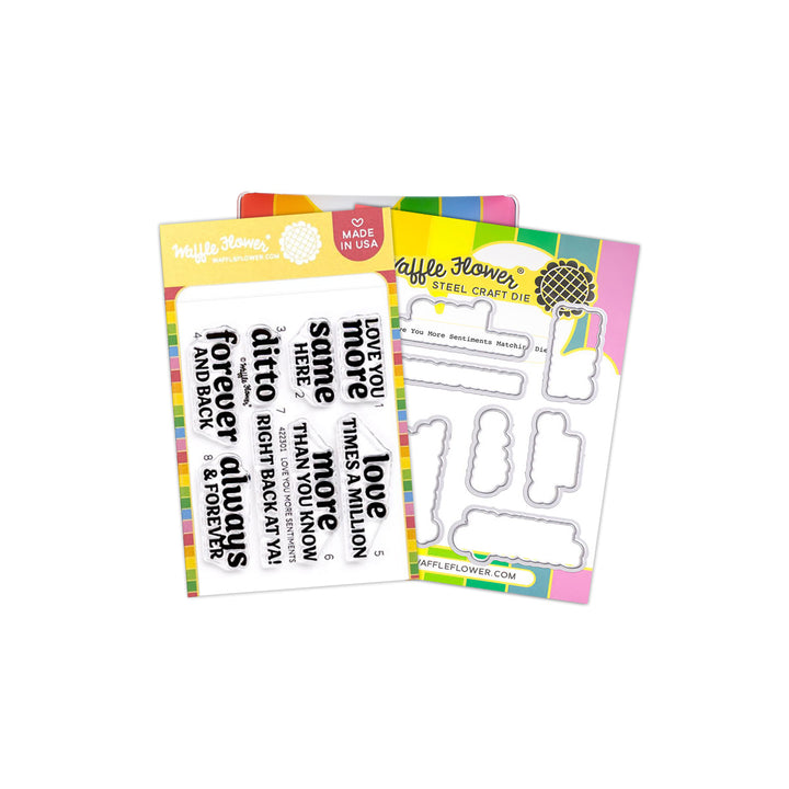Waffle Flower - Love You More Sentiments Combo Stamps & Dies