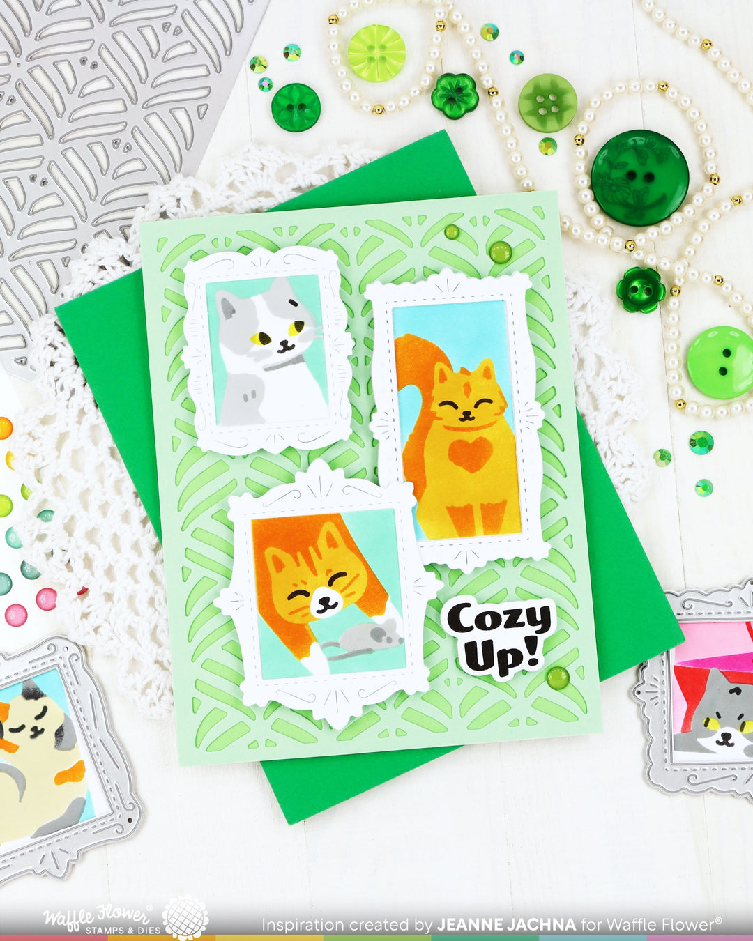 Waffle Flower - Postage Collage Meow Stencil