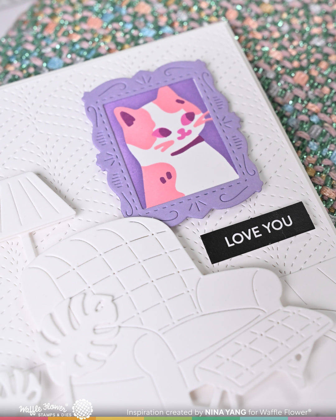 Waffle Flower - Postage Collage Meow Stencil