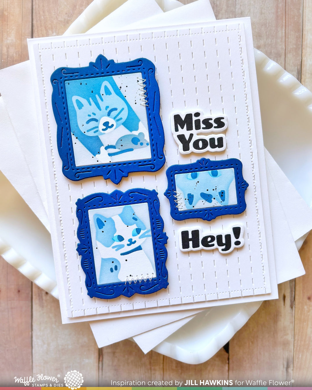 Waffle Flower - Postage Collage Meow Stencil