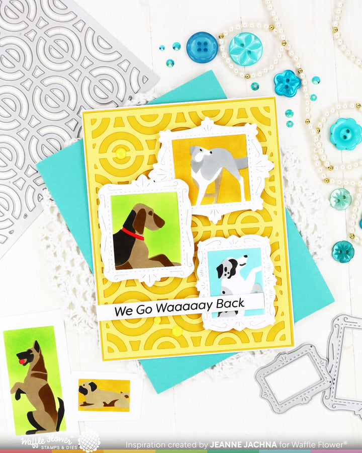 Waffle Flower - Postage Collage Woof Stencil