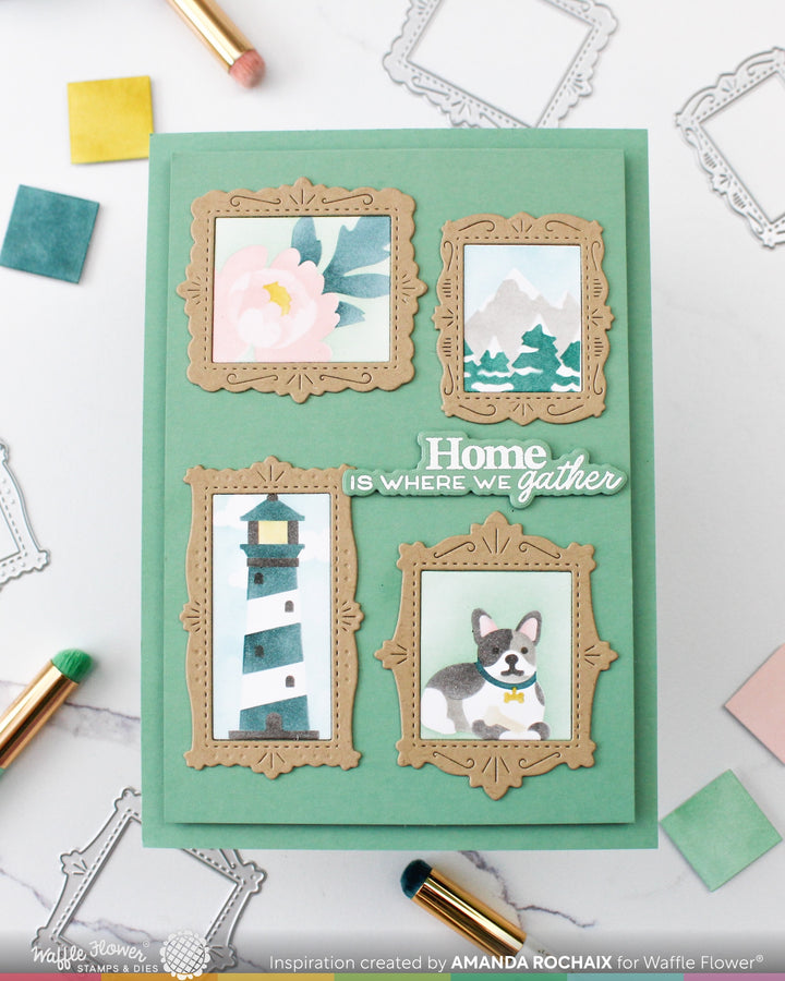 Waffle Flower - Postage Collage Frames Die