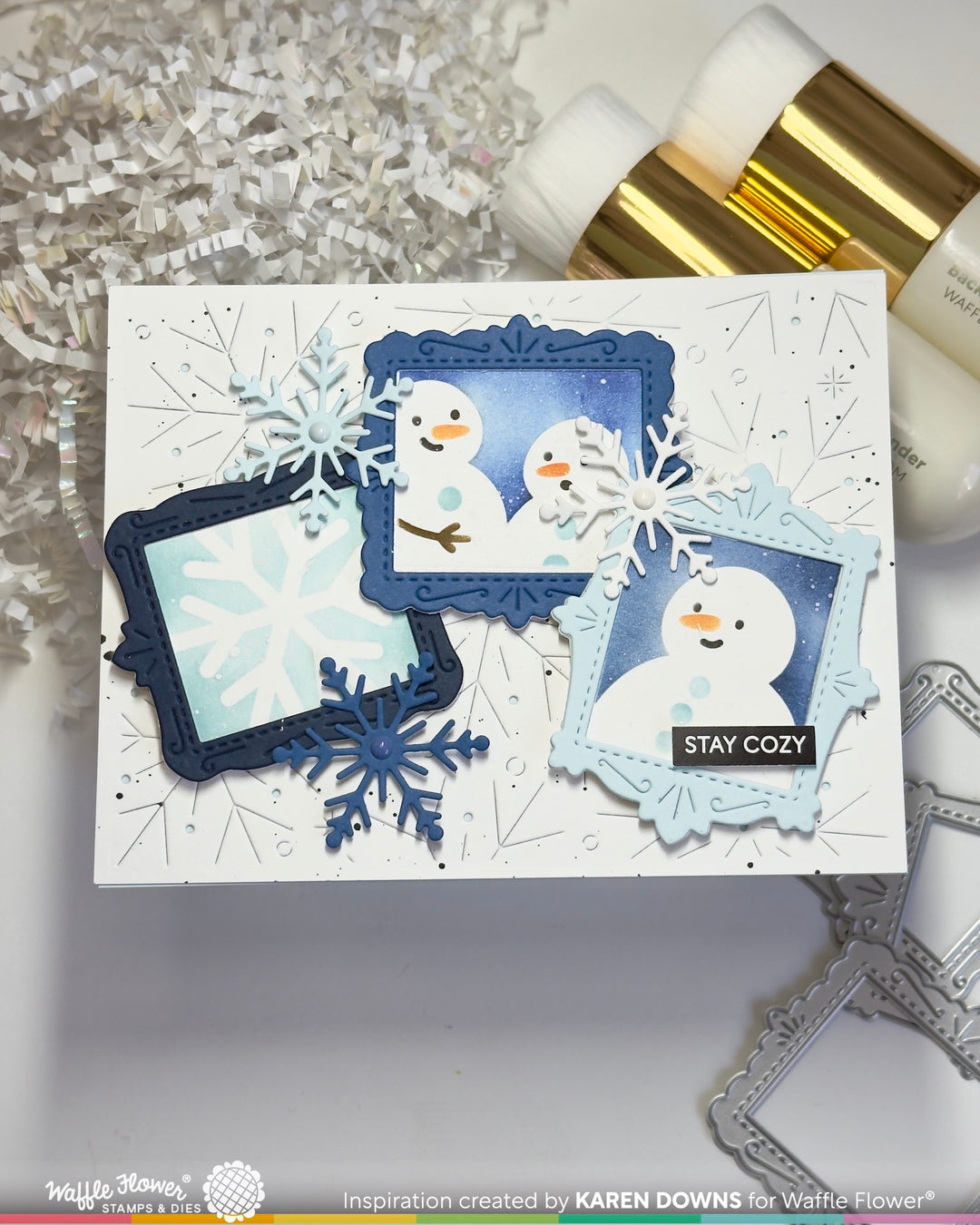 Waffle Flower - Postage Collage Frames Die