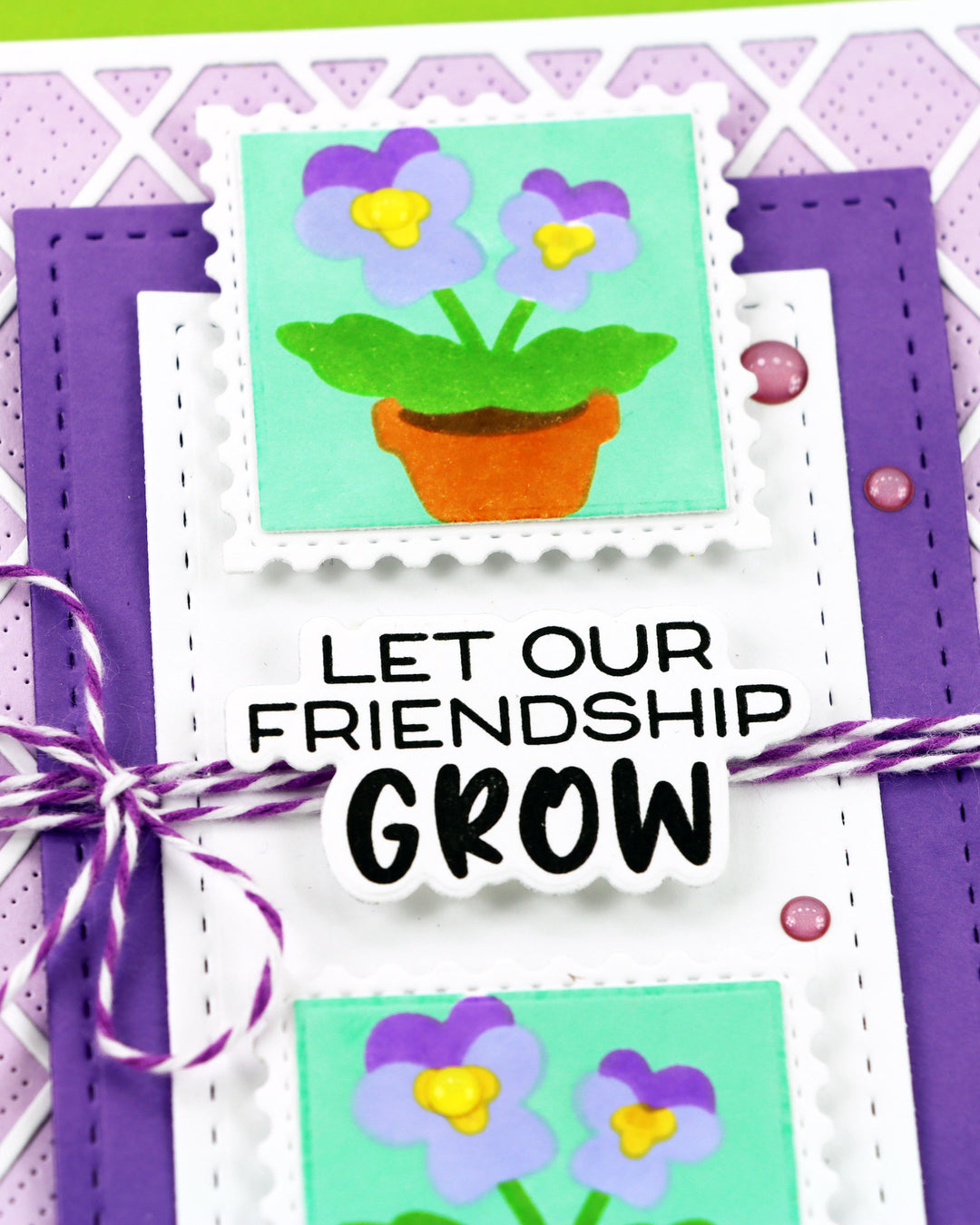 Waffle Flower - Square Postage - Pansy Stencil