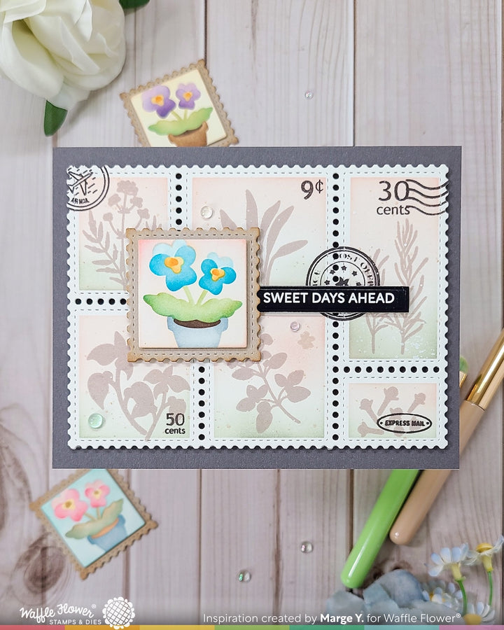 Waffle Flower - Postage Collage Herb Silhouettes Stamp Set