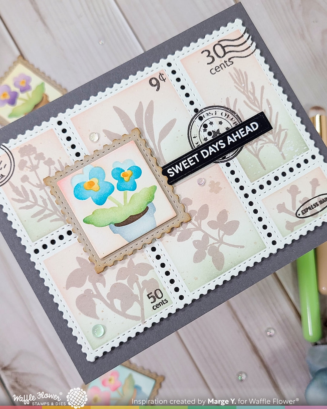 Waffle Flower - Postage Collage Herb Silhouettes Stamp Set