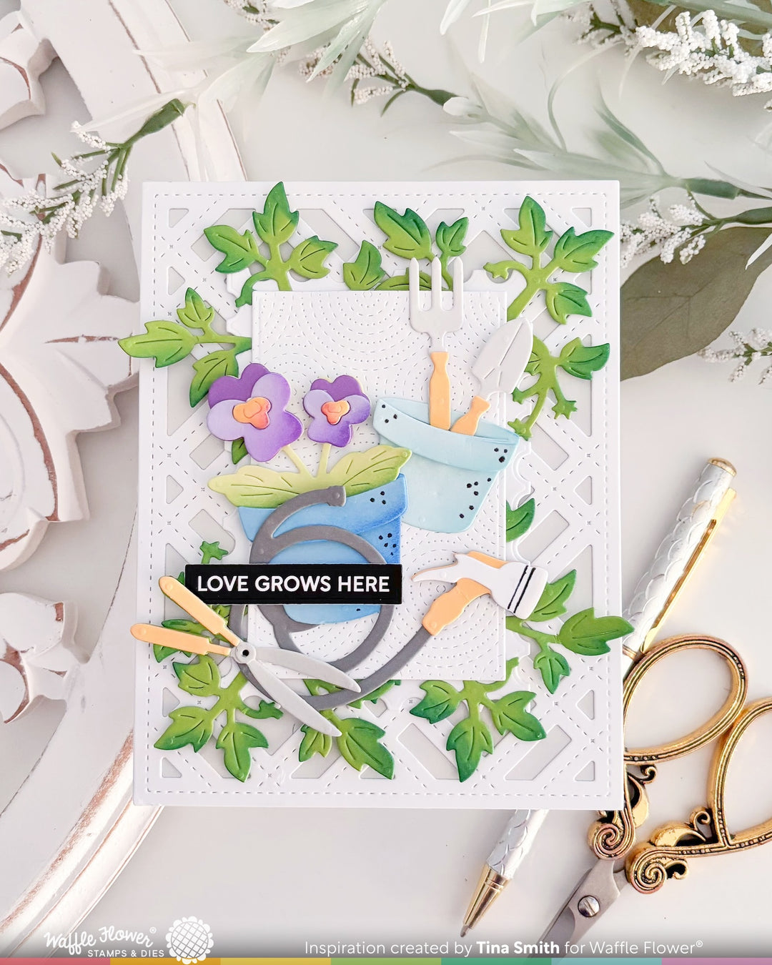 Waffle Flower - Postage Collage Gardening Add-ons Die
