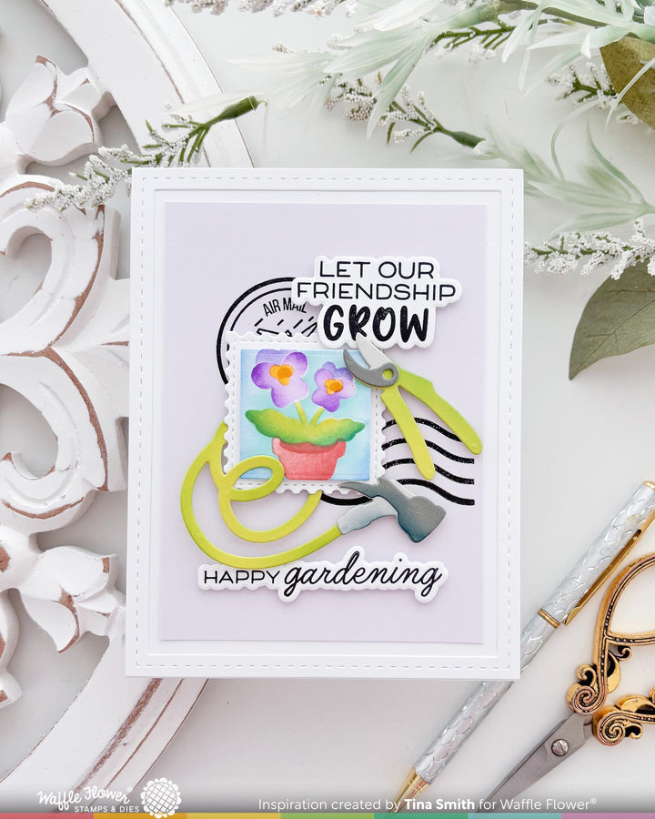 Waffle Flower - Postage Collage Gardening Add-ons Die