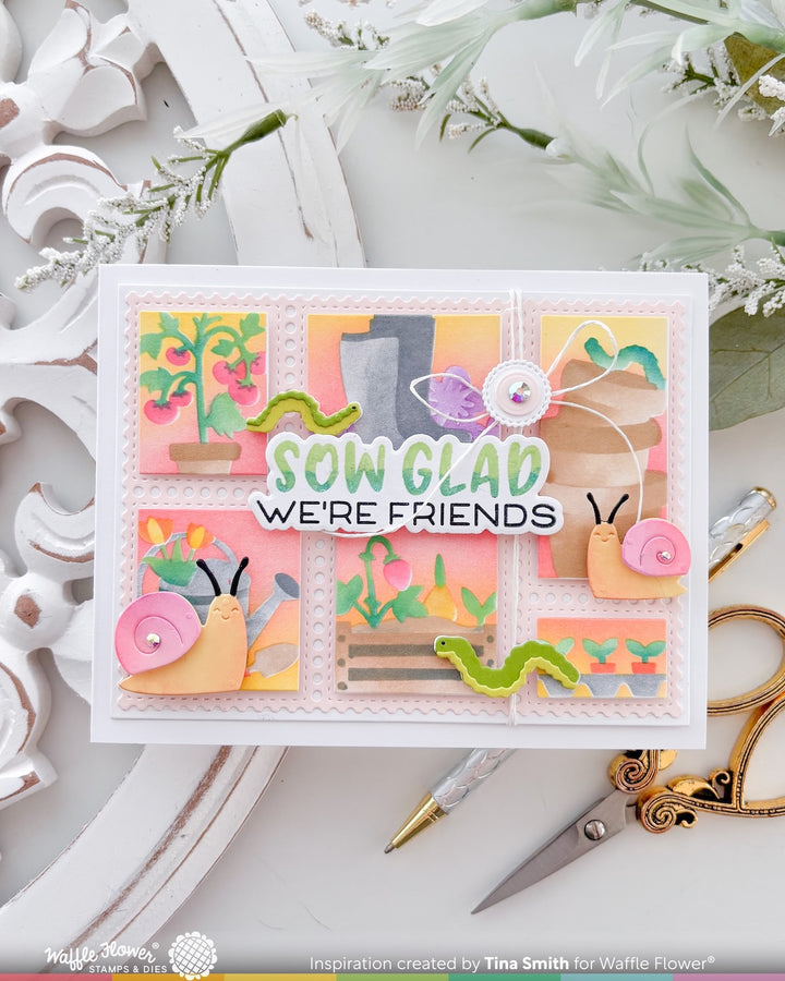 Waffle Flower - Postage Collage Gardening Add-ons Die