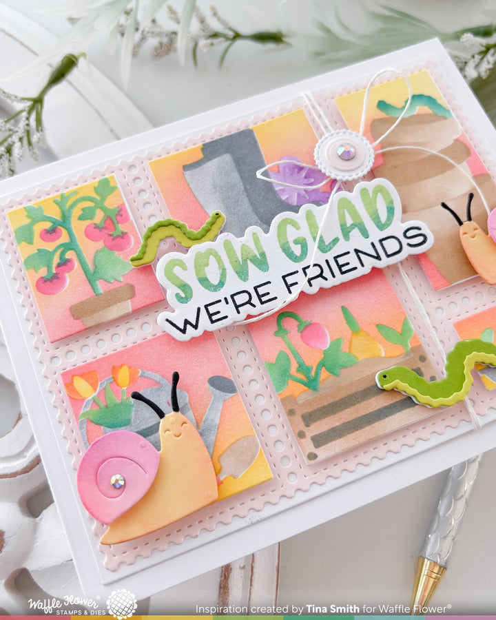 Waffle Flower - Postage Collage Gardening Add-ons Die