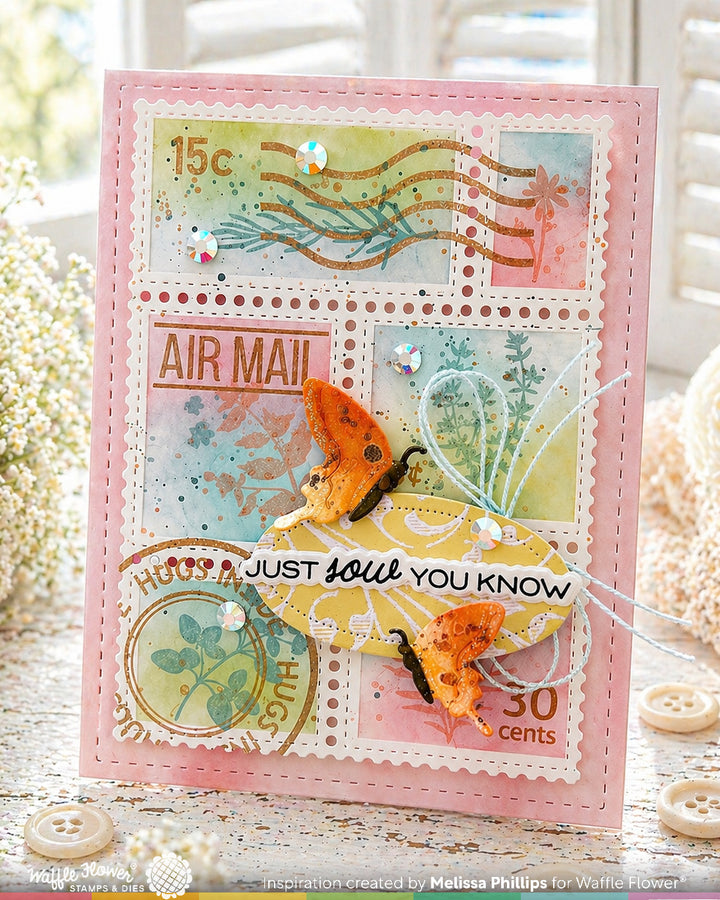 Waffle Flower - Postage Collage Herb Silhouettes Stamp Set