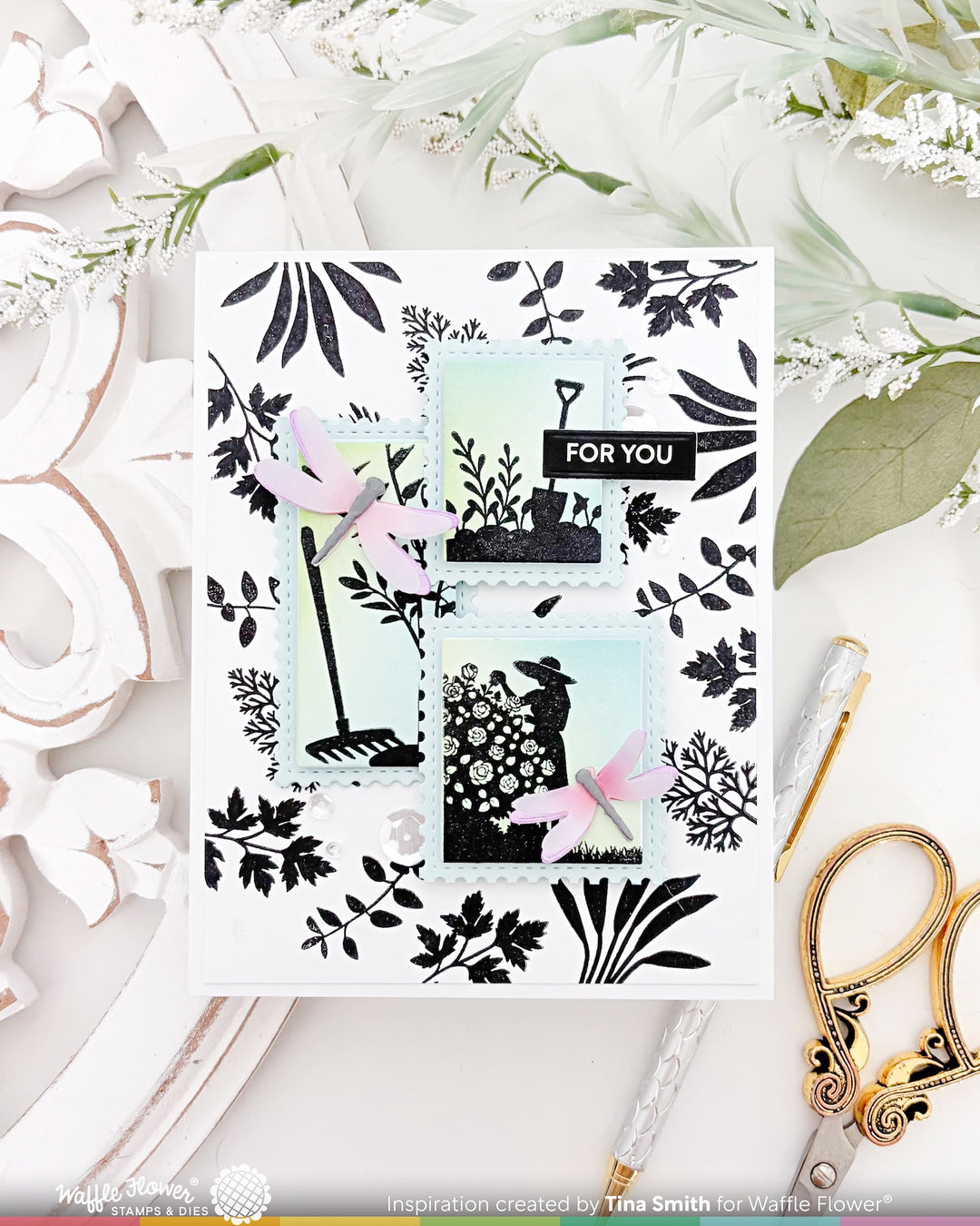 Waffle Flower - Postage Collage Herb Silhouettes Stamp Set