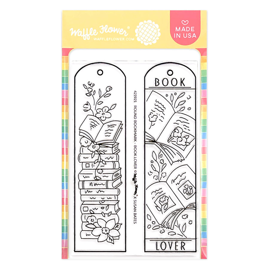 Waffle Flower - Round Bookmark - Book Lover Stamp Set