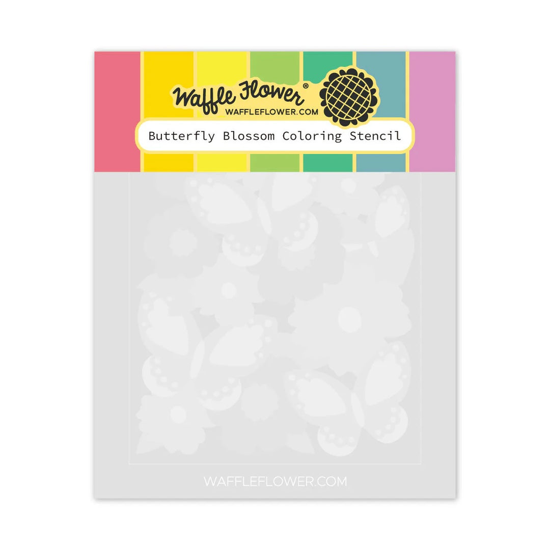 Waffle Flower - Butterfly Blossom colouring Stencil