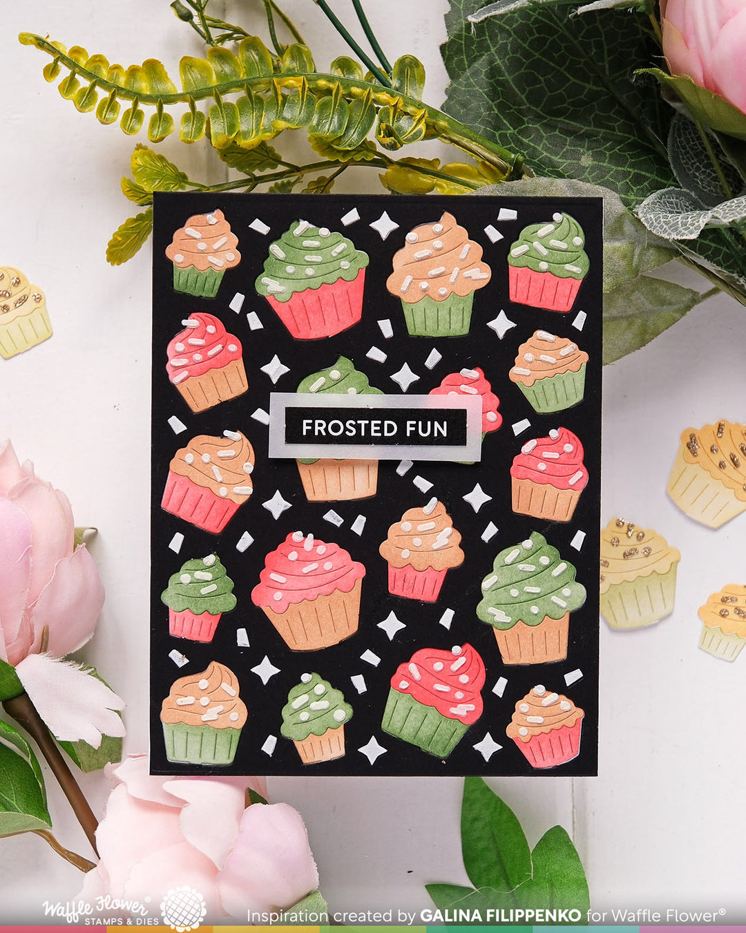 Waffle Flower - Cupcake Background Texture Die