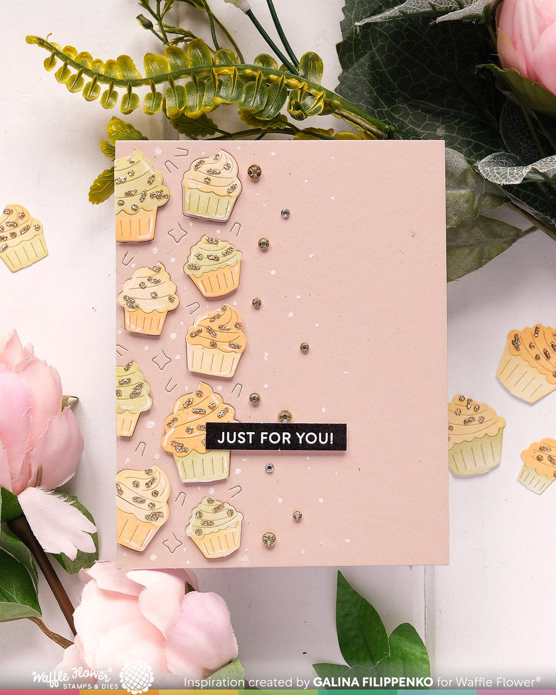 Waffle Flower - Cupcake Background Texture Die