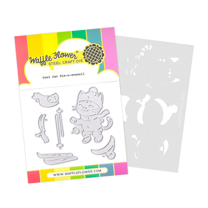 waffle flower cool cat die n stencil 422277