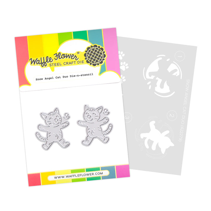 waffle flower snow angel cat duo die n stencil 422279
