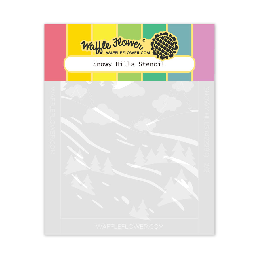 waffle flower snowy hills stencil 422284