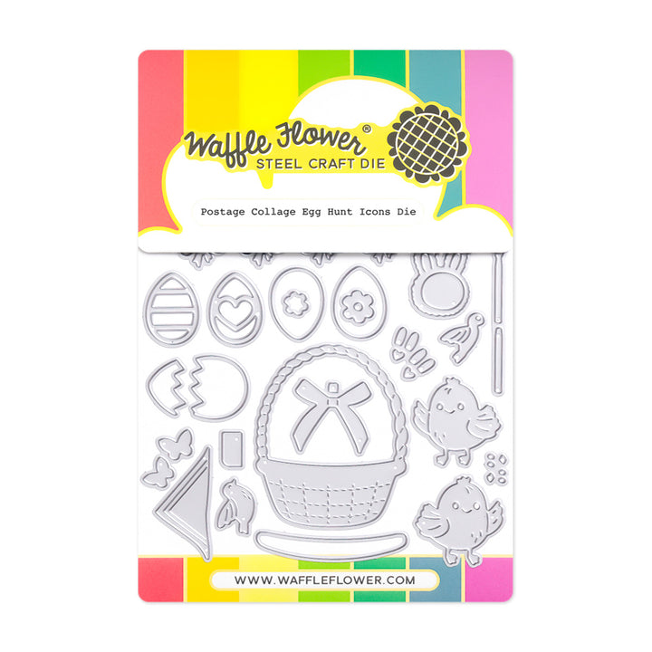 waffle flower postage collage egg hunt icons die 422364