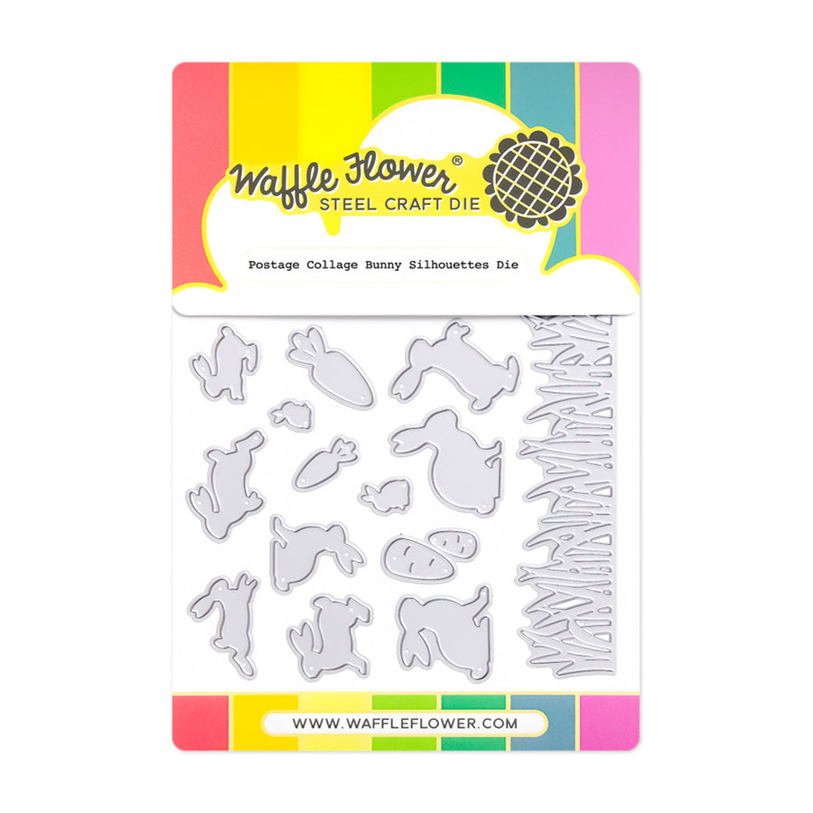waffle flower postage collage bunny silhouettes die 422386