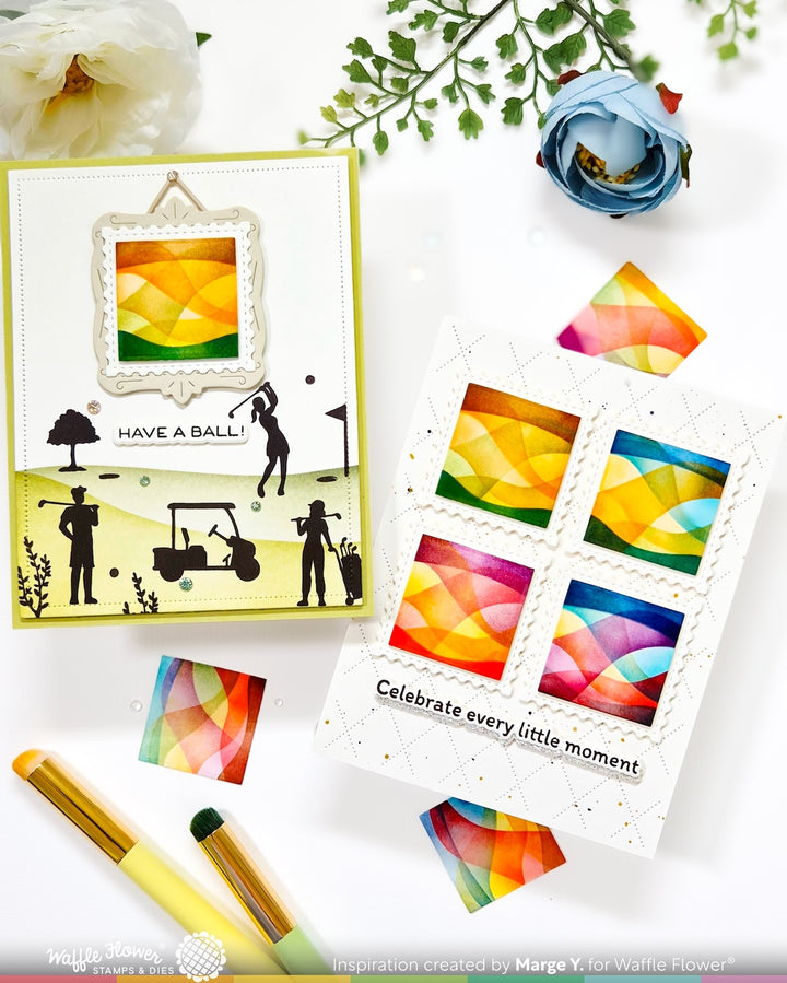 Waffle Flower - Square Postage - Wave Stencil