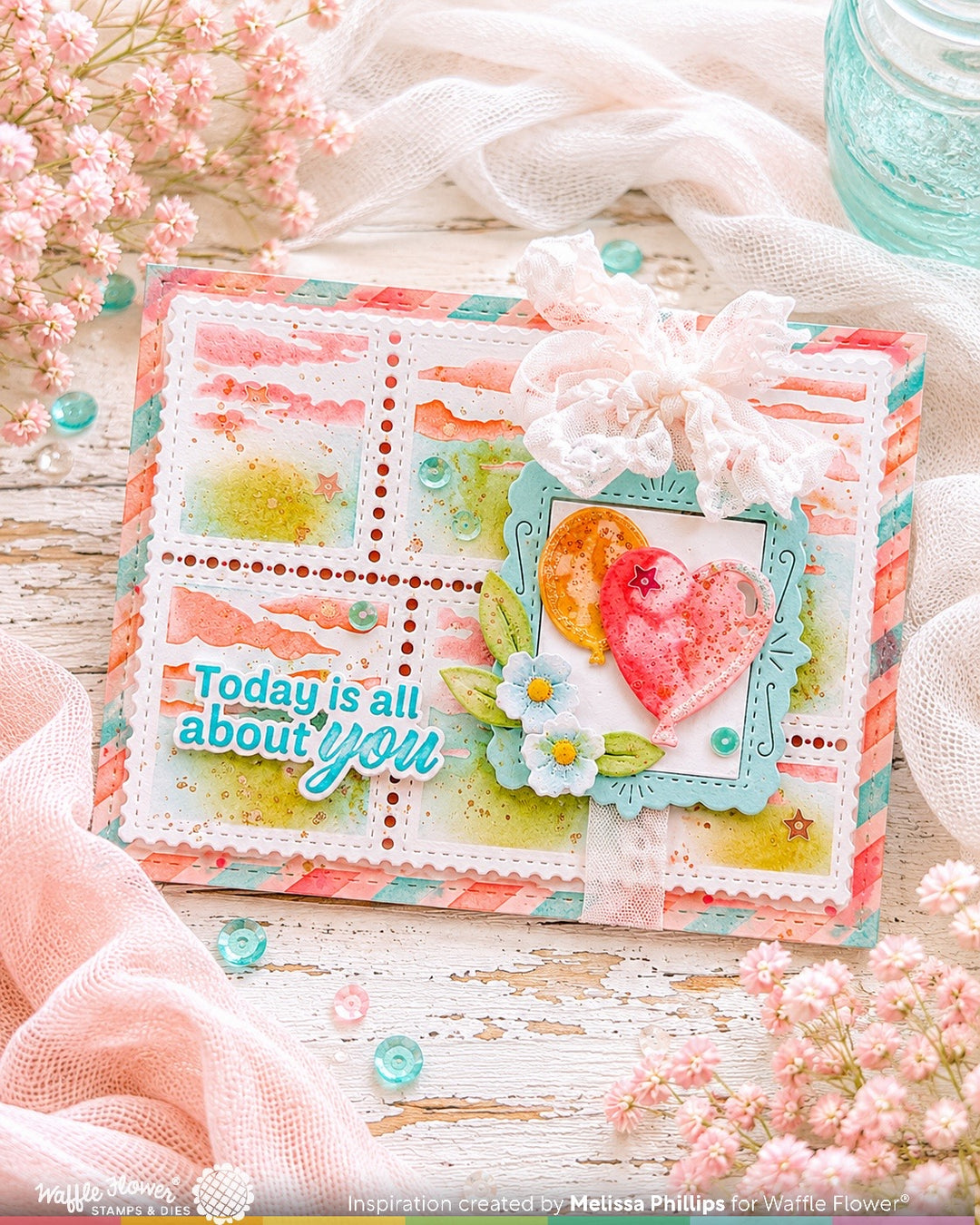 Waffle Flower - Postage Collage Fishing Silhouettes Stamp Set