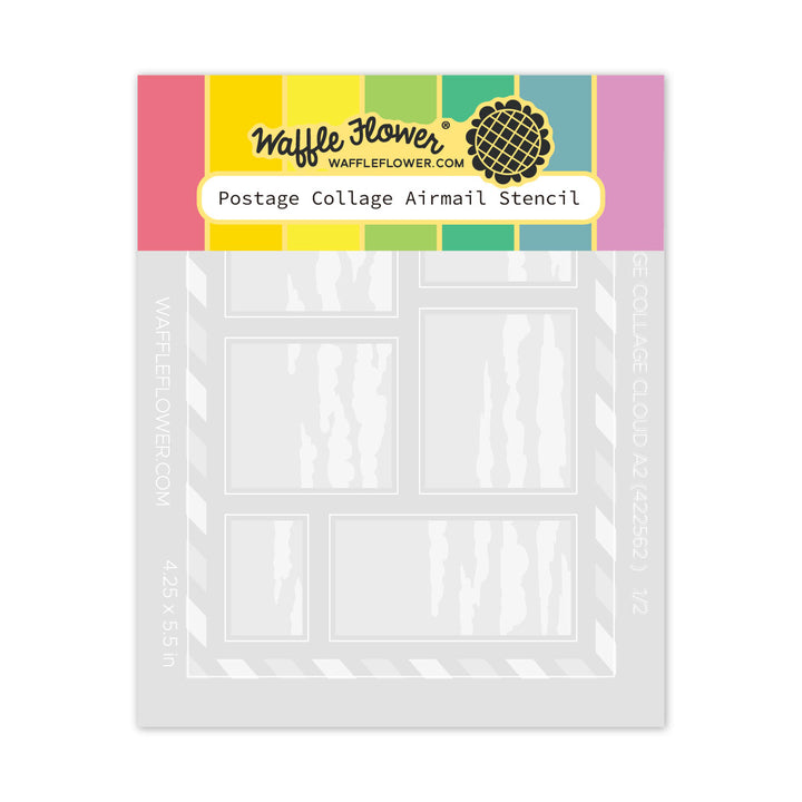 Waffle Flower - Postage Collage Airmail Stencil
