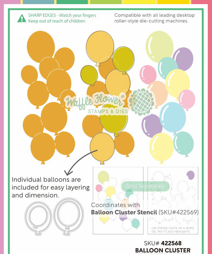 Waffle Flower - Balloon Cluster Die