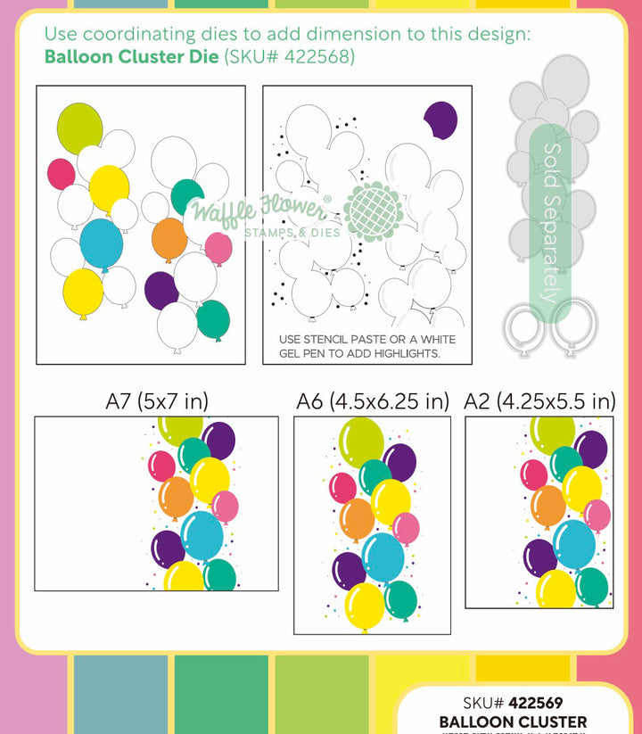 Waffle Flower - Balloon Cluster Stencil for A2 A6 A7