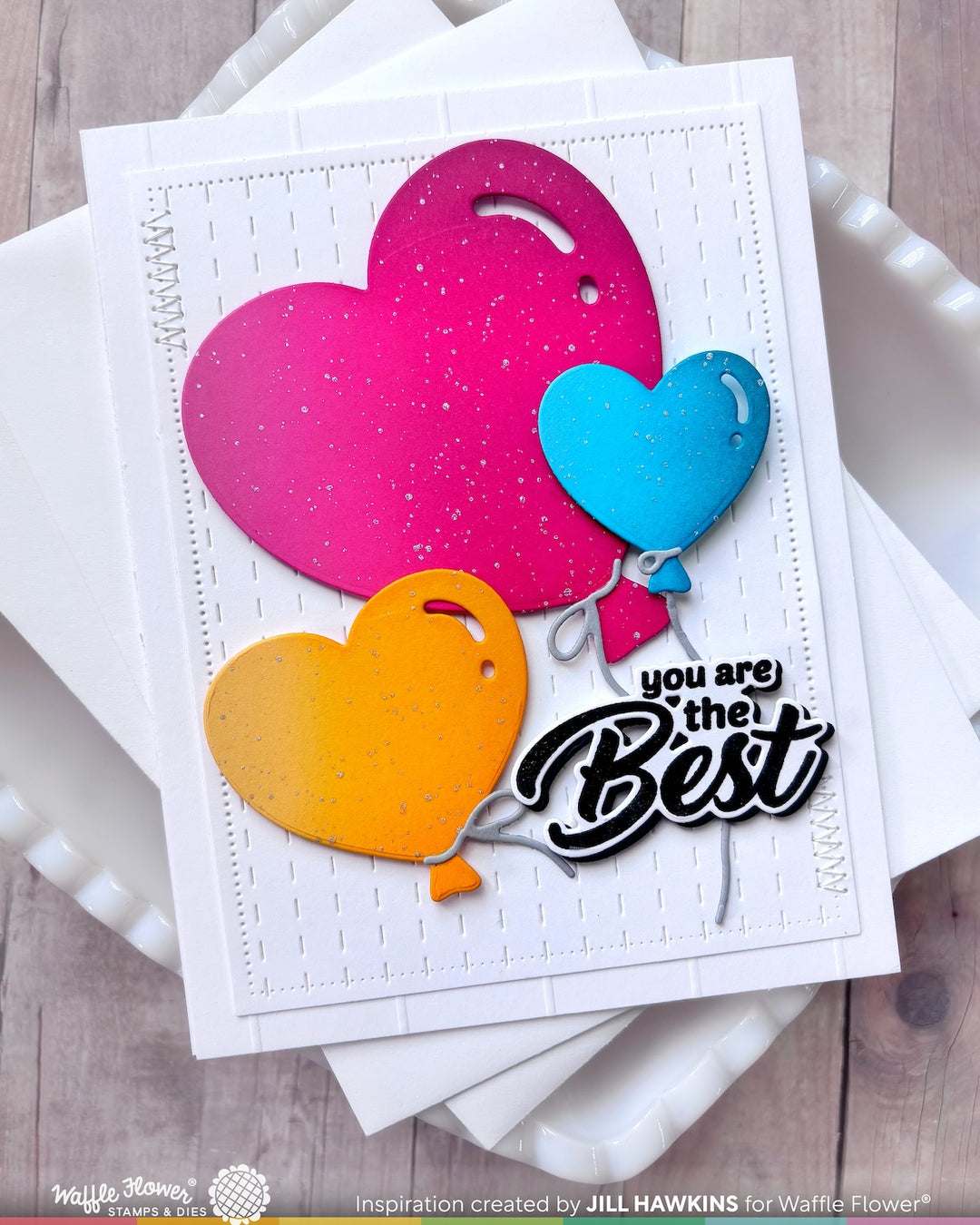 Waffle Flower - Heart Balloons Die