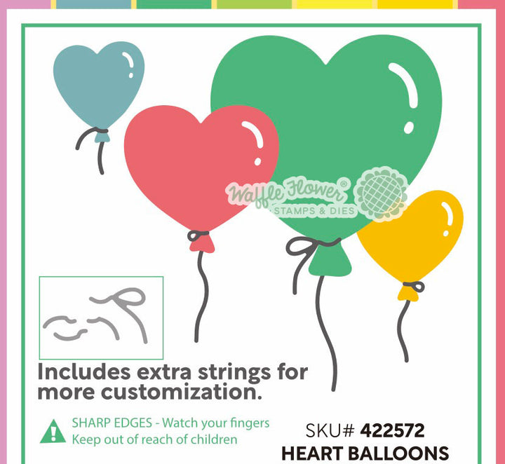Waffle Flower - Heart Balloons Die