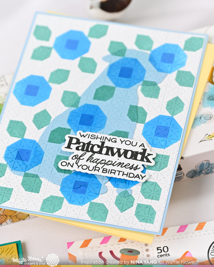 Waffle Flower - Quilted Floral Stencil