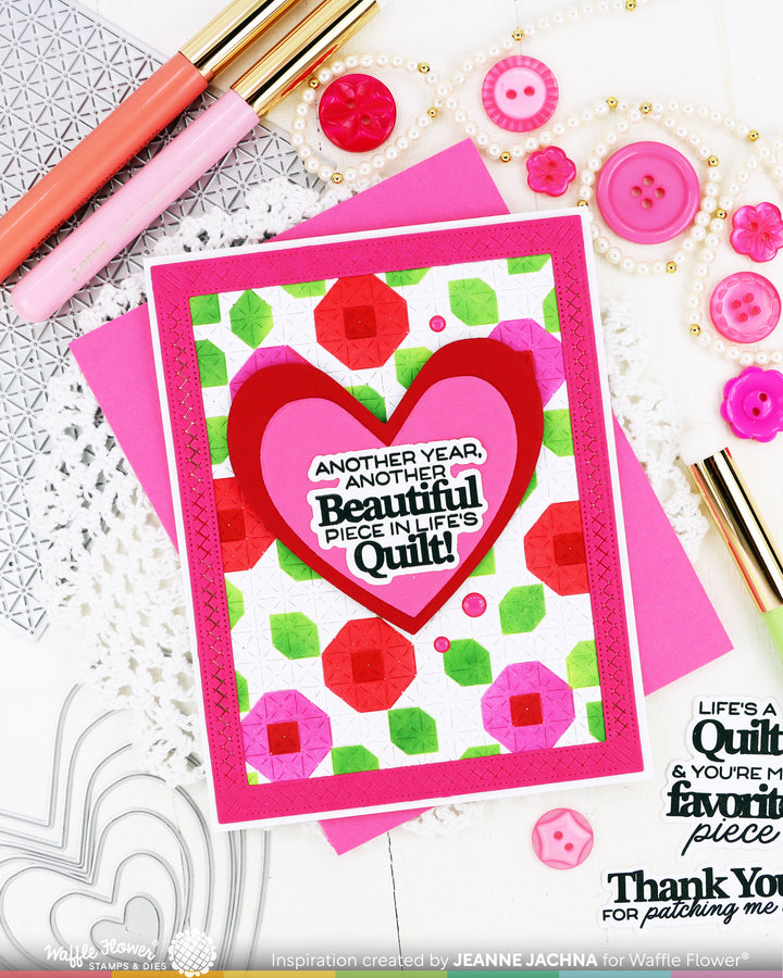 Waffle Flower - Quilted Floral Stencil