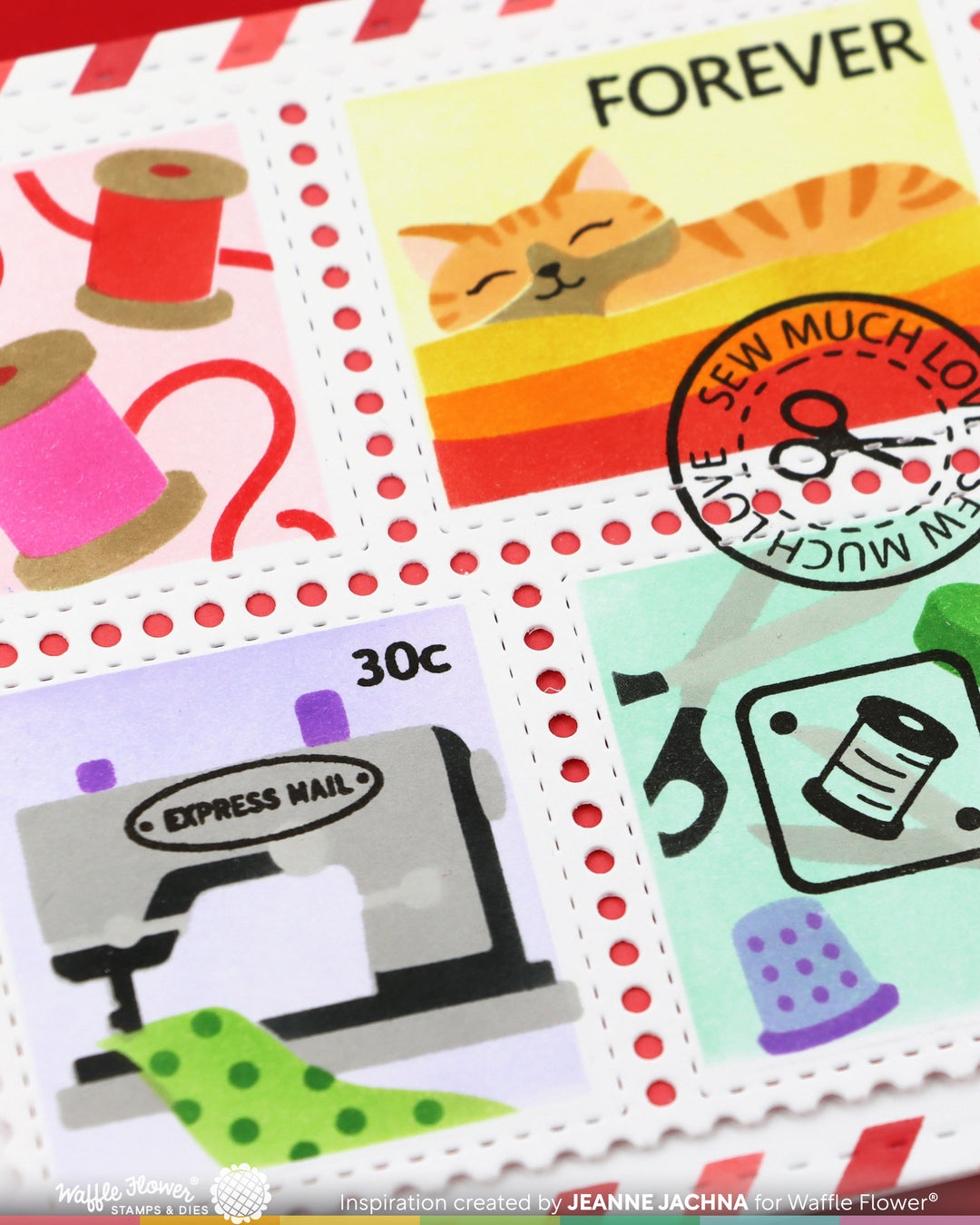 Waffle Flower - Postage Collage Sew Fun Stencil