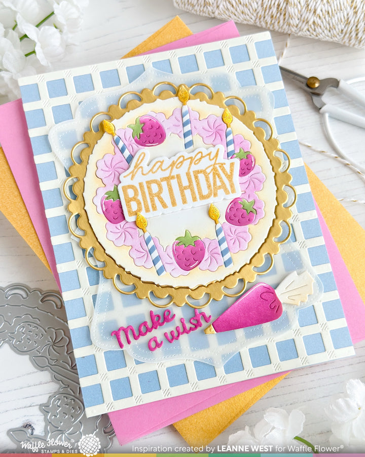 Waffle Flower - Cake Focal Die-n-stencil
