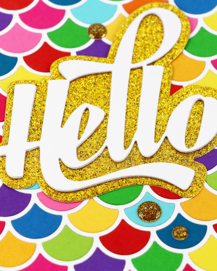 Waffle Flower - Waving Hello Word Die