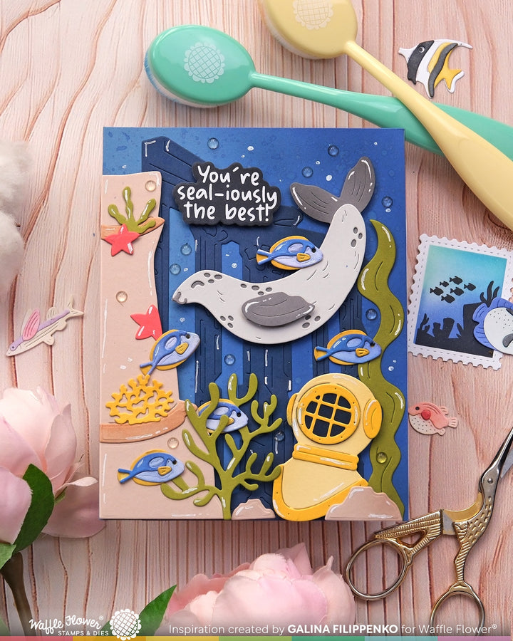 Waffle Flower - Happy Seals Die