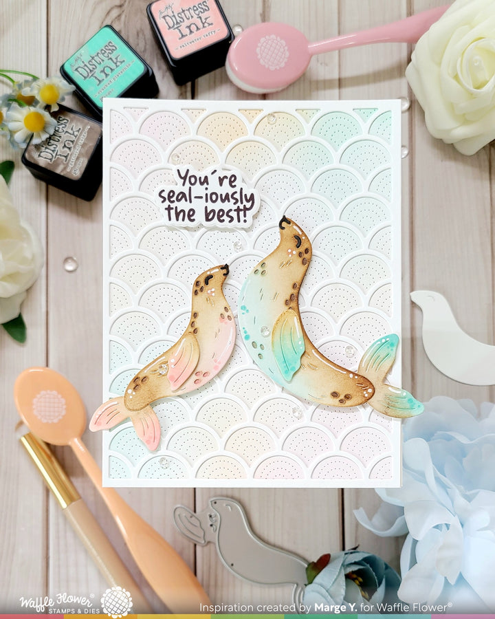 Waffle Flower - Happy Seals Die