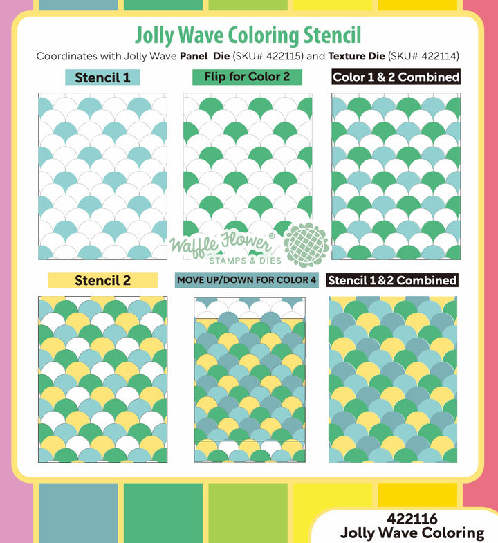 Waffle Flower - Jolly Wave Coloring Stencil