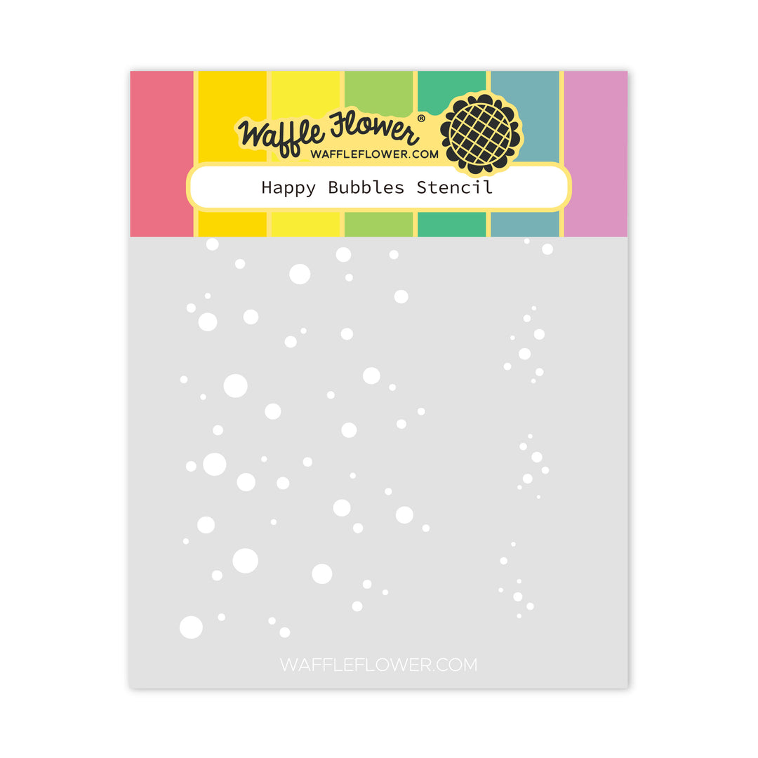 Waffle Flower - Happy Bubbles Stencil in packaging