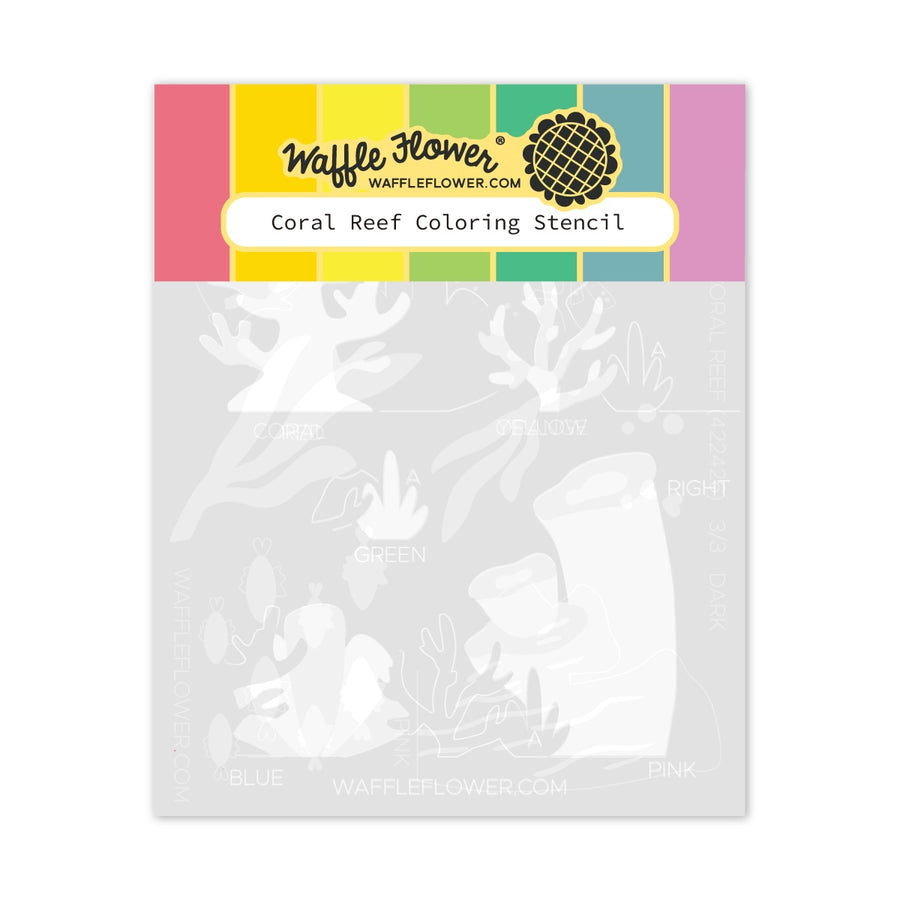 Waffle Flower - Coral Reef Coloring Stencil in packaging