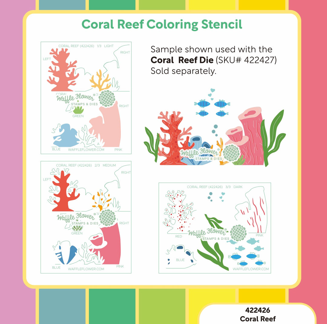 Waffle Flower - Coral Reef Coloring Stencil