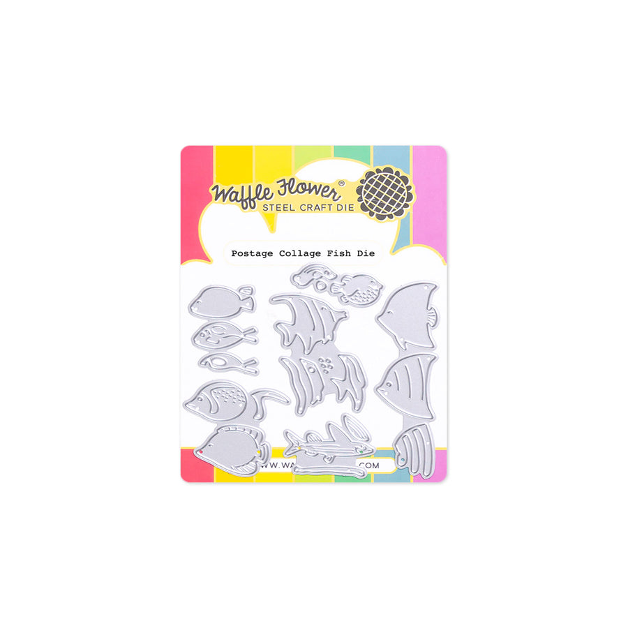 Waffle Flower - Postage Collage Fish Die in packaging