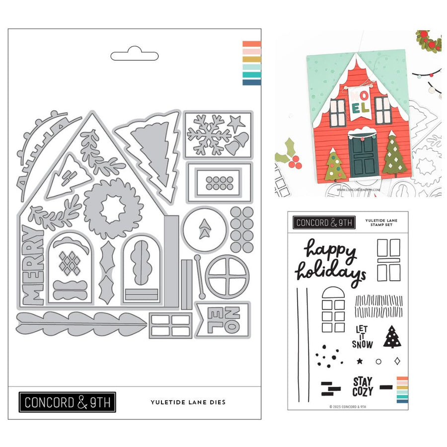 Concord & 9th - Yuletide Lane Stamps & Dies Bundle