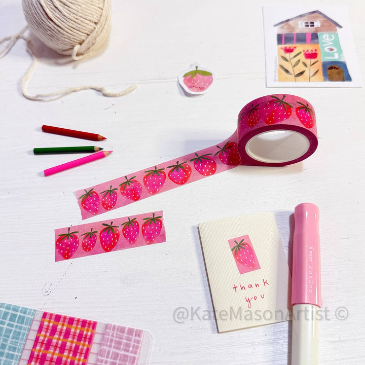 Kate Mason Artist - Washi Tape - Strawberry