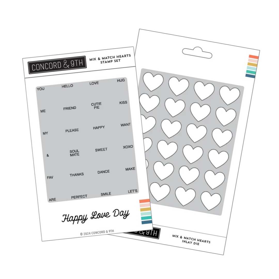 Concord & 9th - Mix & Match Hearts Stamp set & Inlay Die